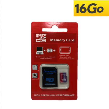 Carte Micro SD 16Go avec adaptateur SD (Youeshone)