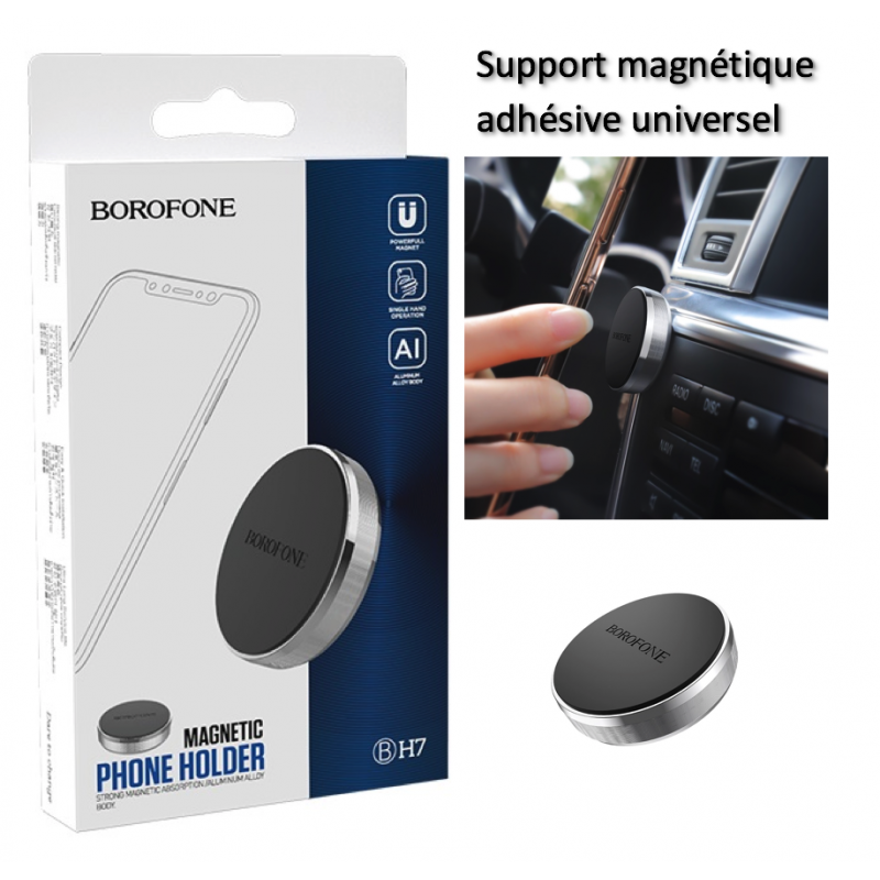 Support téléphone magnétique Borofone BH7 pour voiture couleur argent