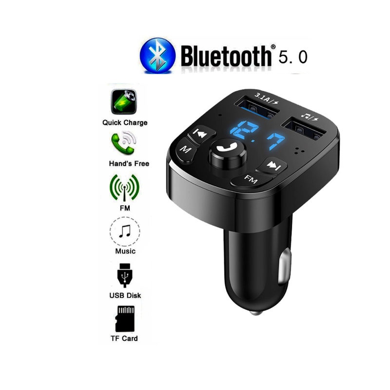 16€ sur Sans fil allume-cigare Transmetteur FM Bluetooth Adaptateur Radio  MP3 Kit de voiture Chargeur USB - Transmetteur audio - Achat & prix