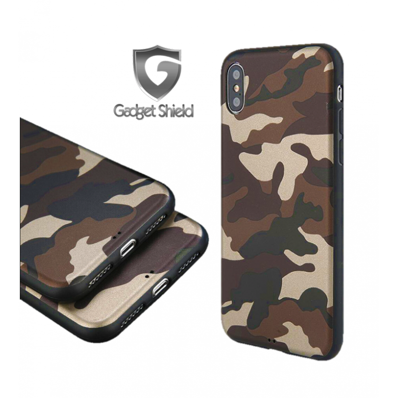 Coque iPhone XS Max en silicone gadget shield motifs armée